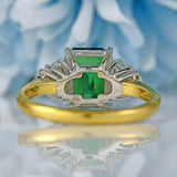 Ellibelle Jewellery Vintage 1989 Green Tourmaline & Diamond 18ct Gold Ring