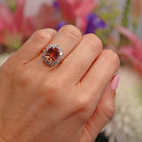 Ellibelle Jewellery Vintage 1989 Imperial Topaz & Diamond 18ct Gold Cluster Ring (4.30cts)