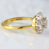Ellibelle Jewellery Vintage 1989 Old-Mine-Cut Diamond 18ct Gold Cluster Ring (1.13cts)