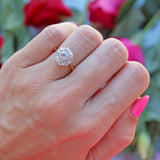 Ellibelle Jewellery Vintage 1989 Old-Mine-Cut Diamond 18ct Gold Cluster Ring (1.13cts)
