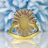 Ellibelle Jewellery Vintage 1989 Opal & Diamond 18ct Gold Cluster Ring (2.13ct)