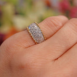 Ellibelle Jewellery Vintage 1989 Pavé Diamond 18ct Yellow Gold Wide Band Ring
