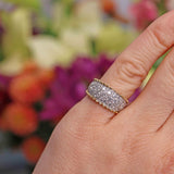 Ellibelle Jewellery Vintage 1989 Pavé Diamond 18ct Yellow Gold Wide Band Ring