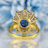 Ellibelle Jewellery Vintage 1989 Sapphire & Diamond 18ct Gold Cluster Engagement Ring