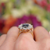 Ellibelle Jewellery Vintage 1989 Sapphire & Diamond 18ct Gold Cluster Engagement Ring