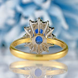 Ellibelle Jewellery Vintage 1989 Sapphire & Diamond 18ct Gold Cluster Ring