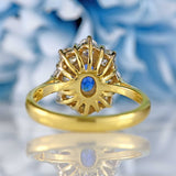 Ellibelle Jewellery Vintage 1989 Sapphire & Diamond 18ct Gold Oval Cluster Ring