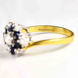 Ellibelle Jewellery Vintage 1989 Sapphire & Diamond 18ct Gold Ring