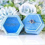 Ellibelle Jewellery Vintage 1989 Sapphire & Vari-Cut Diamond 18ct Gold Cluster Ring
