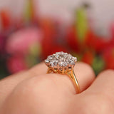 Ellibelle Jewellery Vintage 1990 Diamond 18ct Gold Daisy Cluster Engagement Ring (3.00cts)