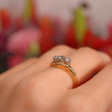 Ellibelle Jewellery Vintage 1990 Diamond 18ct Gold Three-Stone Crossover Engagement Ring