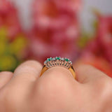 Ellibelle Jewellery Vintage 1990 Emerald & Diamond 18ct Gold Ring