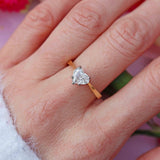 Ellibelle Jewellery Vintage 1990 Heart-Shaped-Cut Diamond 18ct Gold Solitaire Engagement Ring (0.70cts)