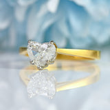 Ellibelle Jewellery Vintage 1990 Heart-Shaped-Cut Diamond 18ct Gold Solitaire Engagement Ring (0.70cts)