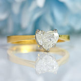 Ellibelle Jewellery Vintage 1990 Heart-Shaped-Cut Diamond 18ct Gold Solitaire Engagement Ring (0.70cts)