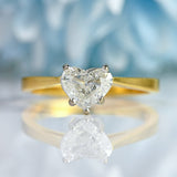 Ellibelle Jewellery Vintage 1990 Heart-Shaped-Cut Diamond 18ct Gold Solitaire Engagement Ring (0.70cts)
