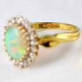 Ellibelle Jewellery Vintage 1990 Opal & Diamond 18ct Gold Cluster Ring