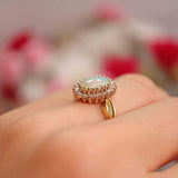 Ellibelle Jewellery Vintage 1990 Opal & Diamond 18ct Gold Cluster Ring