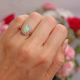 Ellibelle Jewellery Vintage 1990 Opal & Diamond 18ct Gold Cluster Ring