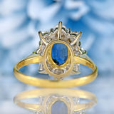 Ellibelle Jewellery Vintage 1990 Sapphire & Diamond 18ct Gold Cluster Ring (1.40cts)