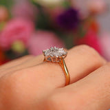 Ellibelle Jewellery Vintage 1990 Vari-Cut Diamond 18ct Gold Star-Cluster Ring (0.50cts)