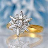 Ellibelle Jewellery Vintage 1990 Vari-Cut Diamond 18ct Gold Star-Cluster Ring (0.50cts)