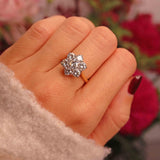 Ellibelle Jewellery Vintage 1991 Diamond 18ct Gold Daisy Cluster Engagement Ring (2.80ct)