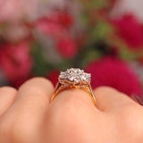 Ellibelle Jewellery Vintage 1991 Diamond 18ct Gold Daisy Cluster Engagement Ring (2.80ct)