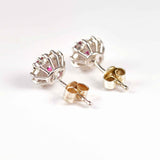 Ellibelle Jewellery Vintage 1991 Ruby & Diamond Cluster Stud Earrings