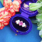 Ellibelle Jewellery Vintage 1991 Ruby & Princess-Cut Diamond 18ct Gold Ring