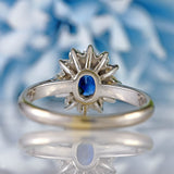 Ellibelle Jewellery Vintage 1991 Sapphire & Diamond 18ct White Gold Cluster Ring