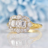 Ellibelle Jewellery Vintage 1992 Emerald-Cut Diamond 18ct Gold Engagement Ring