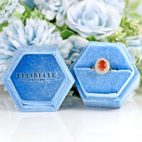 Ellibelle Jewellery Vintage 1992 Fire Opal & Diamond 18ct Gold Cluster Ring