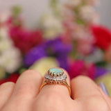 Ellibelle Jewellery Vintage 1992 Opal & Diamond 18ct Gold Cluster Ring