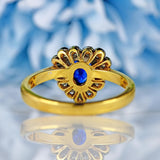 Ellibelle Jewellery Vintage 1992 Sapphire & Diamond 18ct Gold Heart-Shaped Cluster Ring