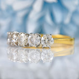 Ellibelle Jewellery Vintage 1993 18ct Gold Diamond Five-Stone Half Eternity Band Ring (1.40cts)