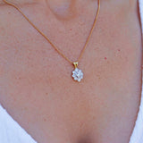Ellibelle Jewellery Vintage 1993 Diamond 18ct Gold Daisy Cluster Pendant Necklace