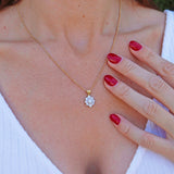 Ellibelle Jewellery Vintage 1993 Diamond 18ct Gold Daisy Cluster Pendant Necklace