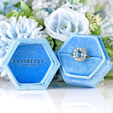 Ellibelle Jewellery Vintage 1993 Emerald-Cut Aquamarine & Diamond 18ct Gold Cluster Ring