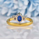 Ellibelle Jewellery Vintage 1993 Sapphire & Diamond Three-Stone Engagement Ring