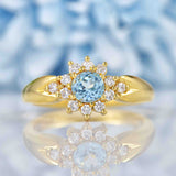 Ellibelle Jewellery Vintage 1993 Topaz & Diamond 18ct Gold Cluster Ring