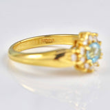 Ellibelle Jewellery Vintage 1993 Topaz & Diamond 18ct Gold Cluster Ring