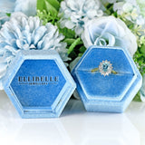 Ellibelle Jewellery Vintage 1994 Aquamarine & Diamond 18ct Gold Cluster Ring