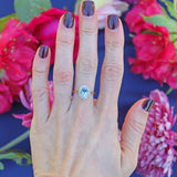 Ellibelle Jewellery Vintage 1994 Aquamarine & Diamond 18ct Gold Cluster Ring