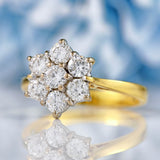 Ellibelle Jewellery Vintage 1994 Diamond 18ct Gold Daisy Cluster Ring (1.05ct)