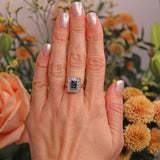 Ellibelle Jewellery Vintage 1994 Sapphire & Diamond 18ct Gold Cluster Ring