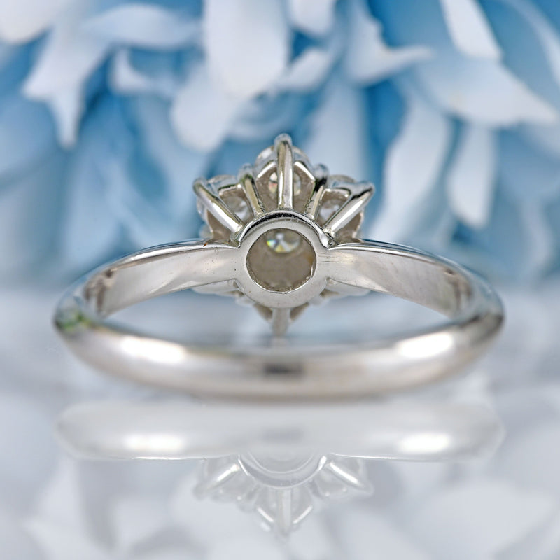 Ellibelle Jewellery Vintage 1995 Diamond 18ct White Gold Daisy Cluster Ring