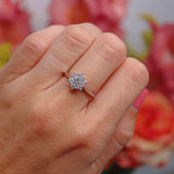 Ellibelle Jewellery Vintage 1995 Diamond 18ct White Gold Daisy Cluster Ring