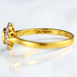 Ellibelle Jewellery Vintage 1995 Emerald & Diamond 18ct Gold Cluster Ring (0.40cts)