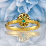 Ellibelle Jewellery Vintage 1995 Emerald & Diamond 18ct Gold Cluster Ring (0.40cts)